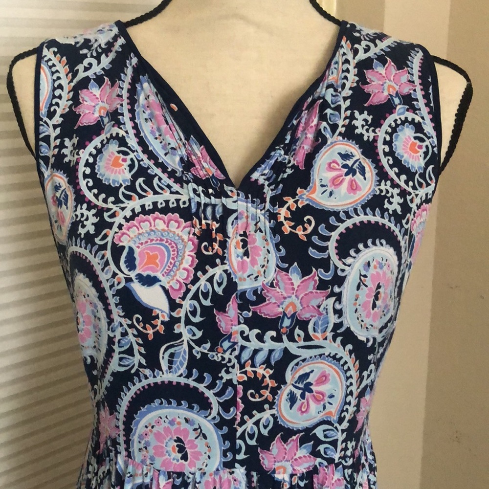 Talbots sleeveless Woman size 2 multicolor maxi dress, good condition - Picture 2 of 5